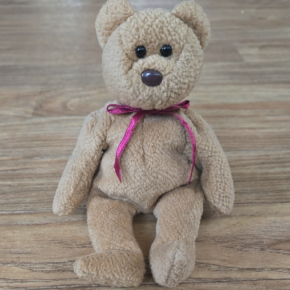 BOGO Ty Tan Teddy Bear with Pink Ribbon‎